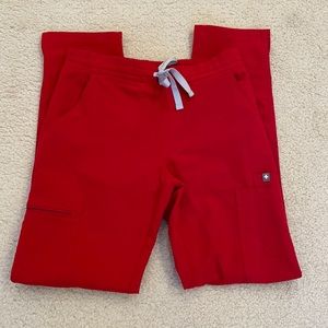 Figs Limited Ed Red Yola Skinny Scrub Pants Xxsp